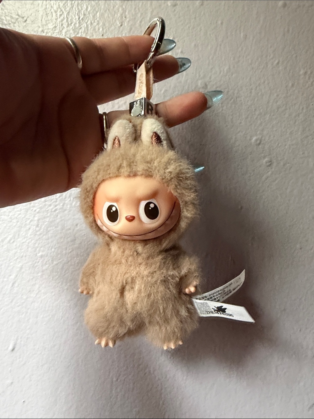 Like New Tan Brown Labubu Letter B Pin For Love  Vinyl Plush Key Chain